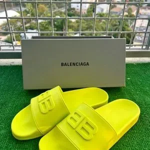 Balenciaga | Shoes | Balenciaga Mens Neon Yellow Slides  display picture 1